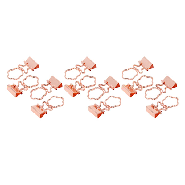15 st roséguld-klämmor med stark klämkraft, små metallklämmor för kontor, skola, näckros