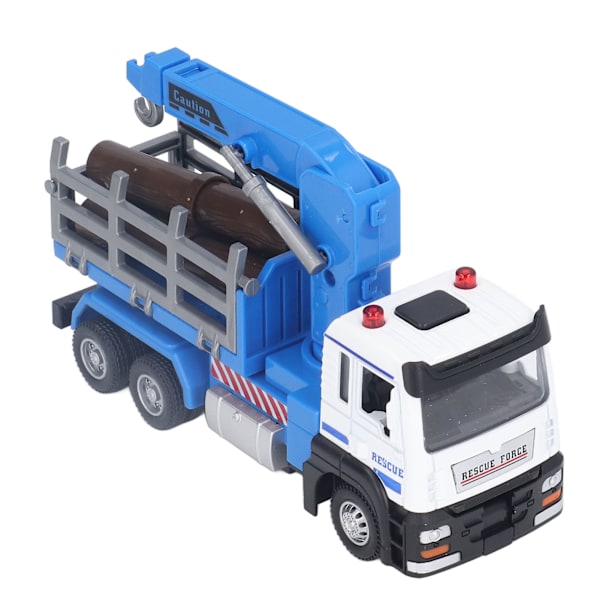 Logging Truck Toy 1:32 Loggbilmodell med lys- og musikkeffekt for barn over 6 år, blå