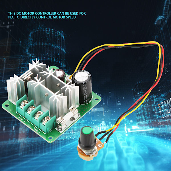6V-90V 15A DC Motor Hastighetskontroll PWN-kontroller for PCL 0.01-1000W