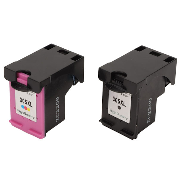 2 st bläckpatroner 305XL färgade svarta utbytespatroner för HP för Deskjet 2755 2725 2723 2722 1255 Plus 4152 4155