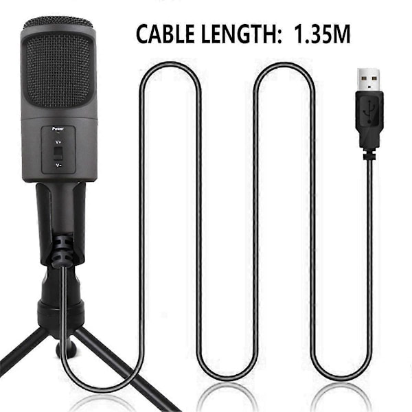 PC USB-mikrofon, Podcast-kondensatormikrofon med foldbart stativ