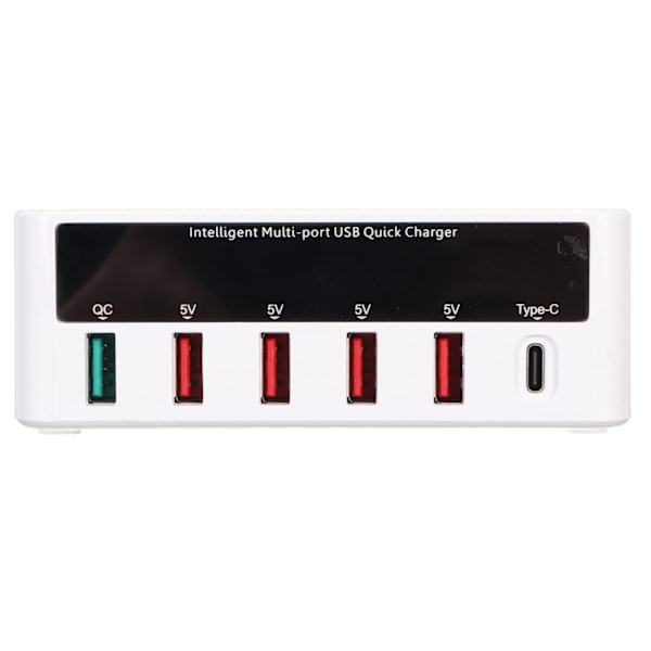 USB Hurtiglading Stasjon Trådløs Multi Port 6 Porter 50W USB Hurtiglading Stasjon 100‑240V EU Plugg