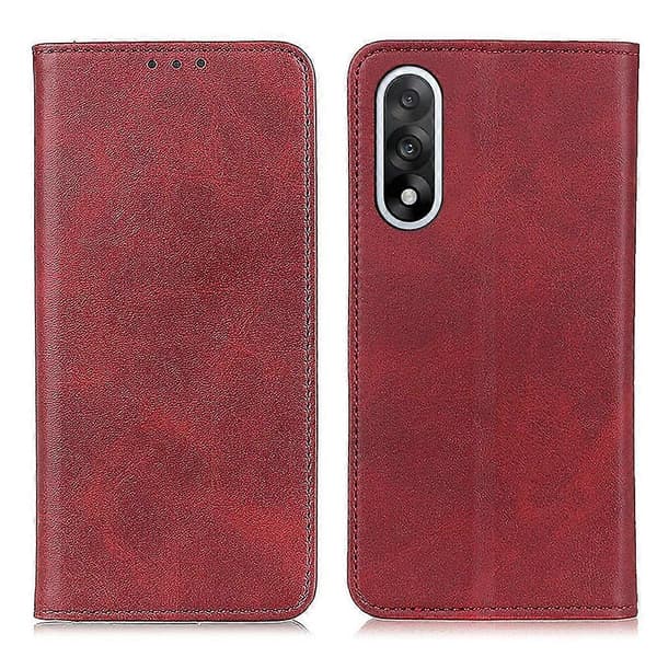 Case for OnePlus Nord 5 5G, Split Leather Flip Wallet Phone Case Red