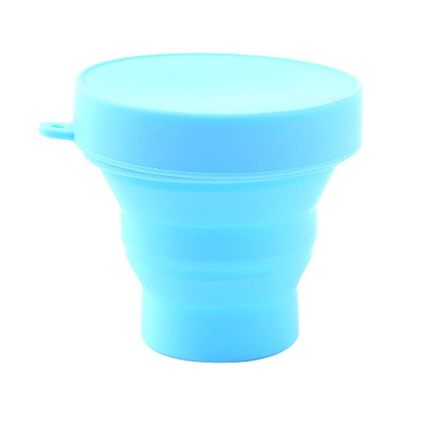 Collapsible Travel Portable Cup Telescopic Outdoor Mug Silicone Water Bottle(Blue)