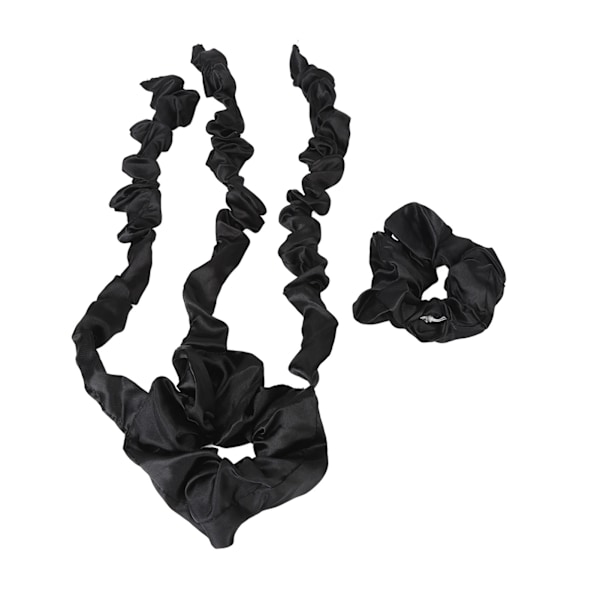 Varmefri hårkrøllemaskine med Scrunchie Varmefri krøllestang pandebånd Sovende hårruller Stylingværktøj Sort