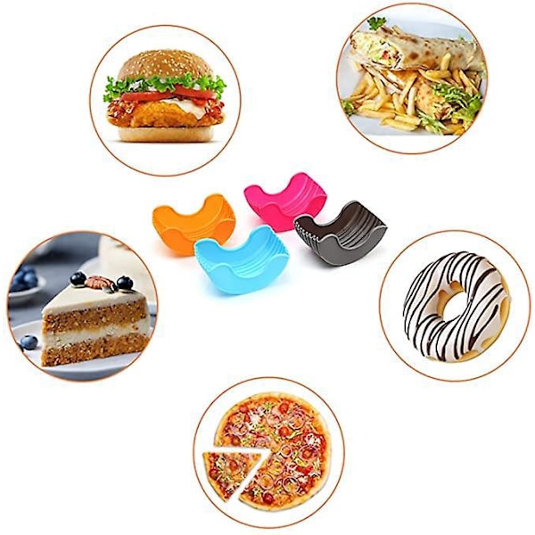 4 st Hamburger Silikon Burgerlåda Fixerad Non-stick Beläggning BBQ Hamburgerform Hygienisk Hamburger Silikon Hamburgerhållare Smörgåsar Låda Hamburg Re