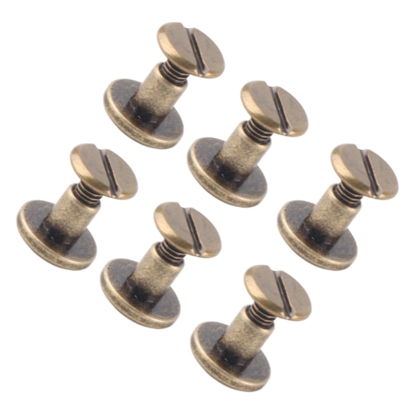 20 stk flatt hode kobber messing skruer muttere spiker nagler skinnhette tilbehør (6,5 mm)