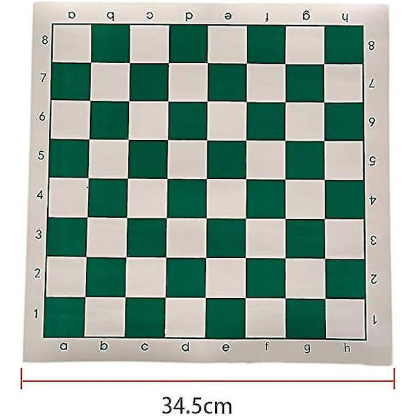 Turnaus Shakkimatto 34cm PU-Nahka Rullattava Liukumaton Kevyt Shakkilauta Sopii Lapsille ja Aikuisten