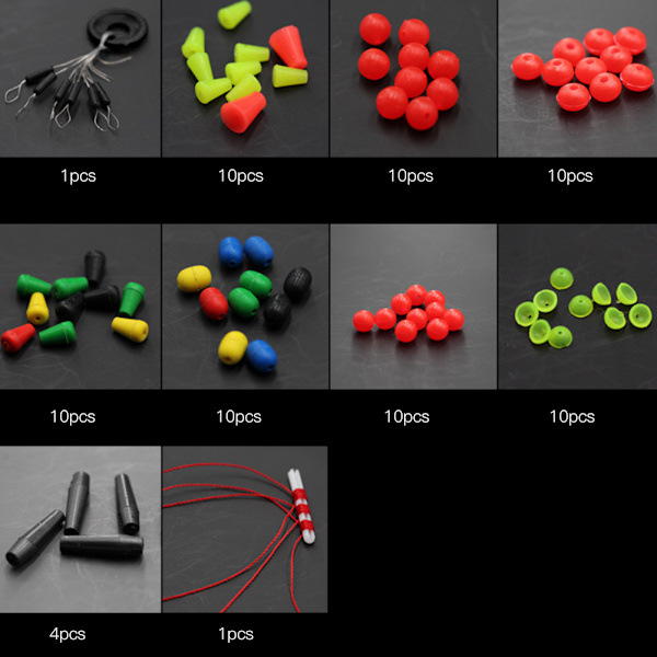Fiske Agn Perler Bait Jig Hook Swivels Takler Sett Med Boks for Havfiske