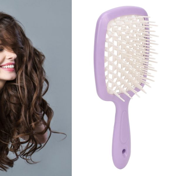 Snabbtorkande paddelborste - professionellt stylingverktyg för män och kvinnor White purple handle
