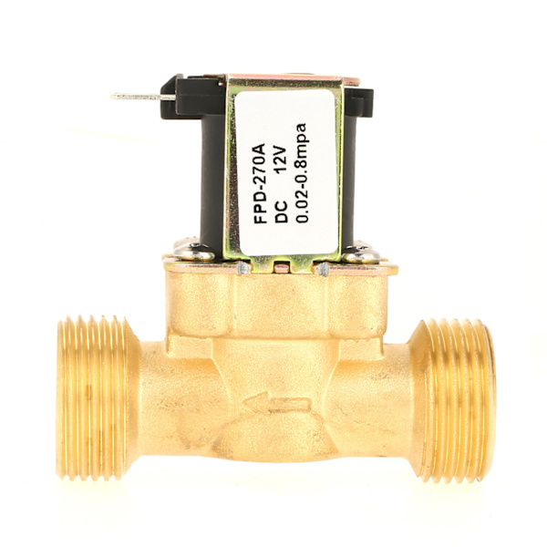 1 stk DC12V G3/4 Normalt Lukket Messing Elektrisk Magnetventil til Vand