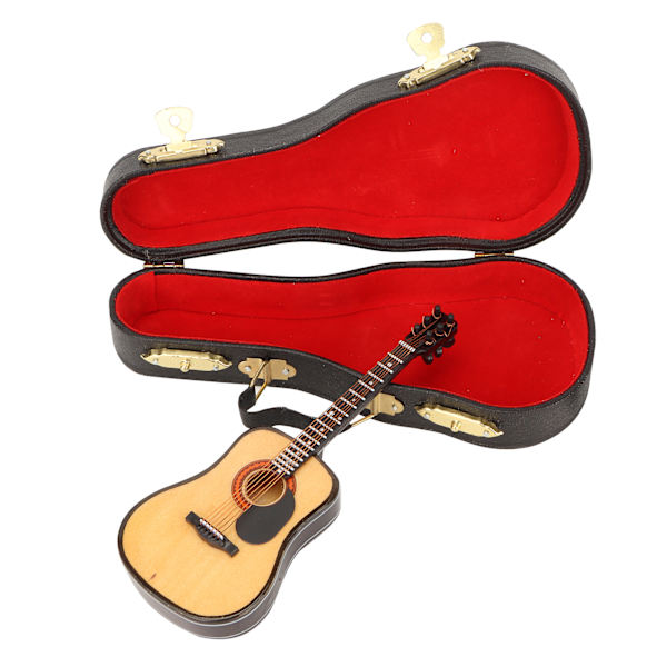Trä Miniatyr Gitarr Modell Mini Gitarr Replika Musikinstrument Modell Dekoration