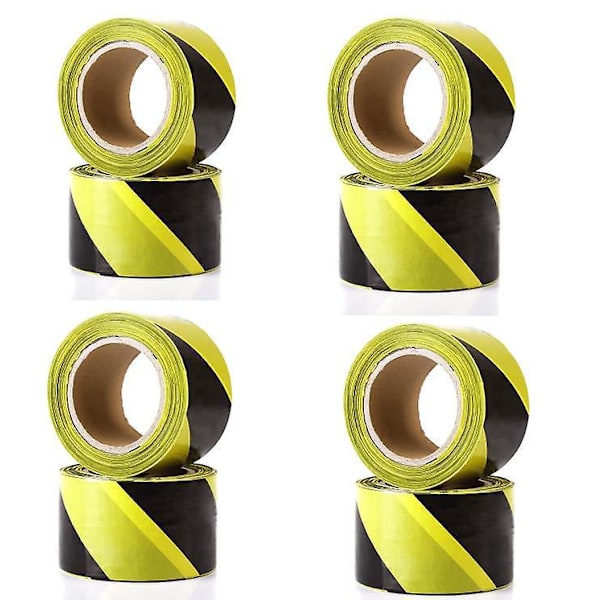 Svart og gul tape - Pakke med 8 ruller