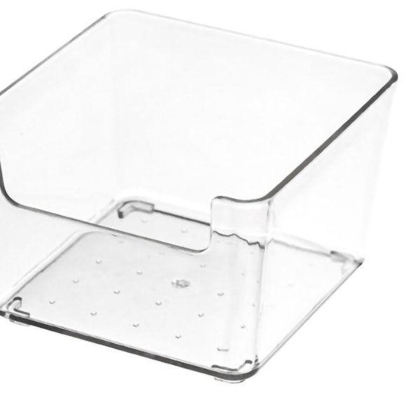 Låda Förvaringsbrickor Slitstark Transparent plast Låda Förvaringslåda för kök Liten fyrkantig låda