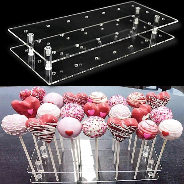 2025 Ny Kake Pop Display Stativ, 21 Hull Klar Akryl Lollipop Holder Bryllup Baby Dusjer Bursdagsfester