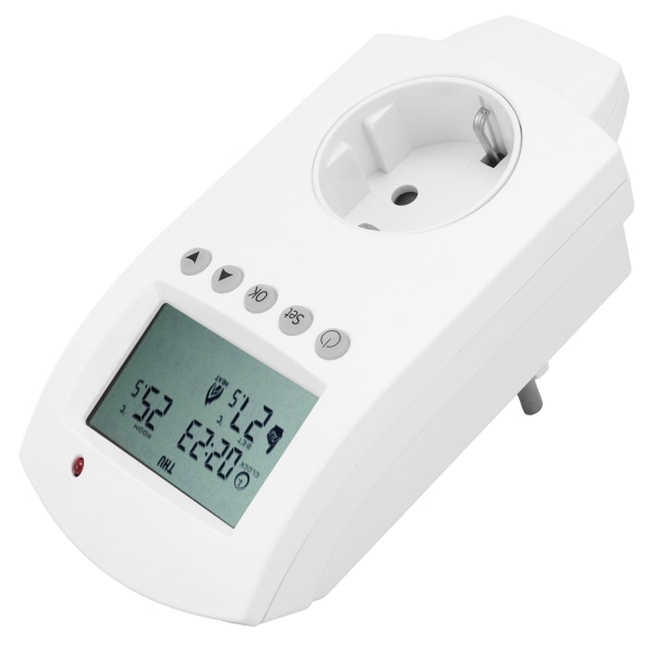 Plug-in termostat LCD programmerbar varmetemperaturkontroller 16A EU AC230V