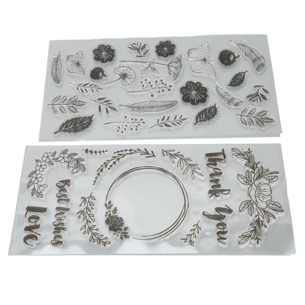 2 stk. Plantebutterfly Stempler Klart Tryk Silikone DIY Kombinationskortfremstilling Stempler Dekorative Stempler