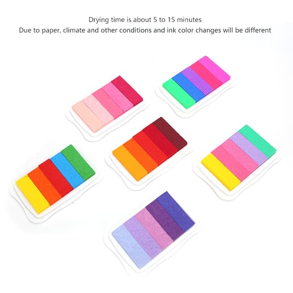6st Gradient Bläckdyna Giftfri Handtrycksstämpeldyna DIY Handbok Stämpel Bläckdyna