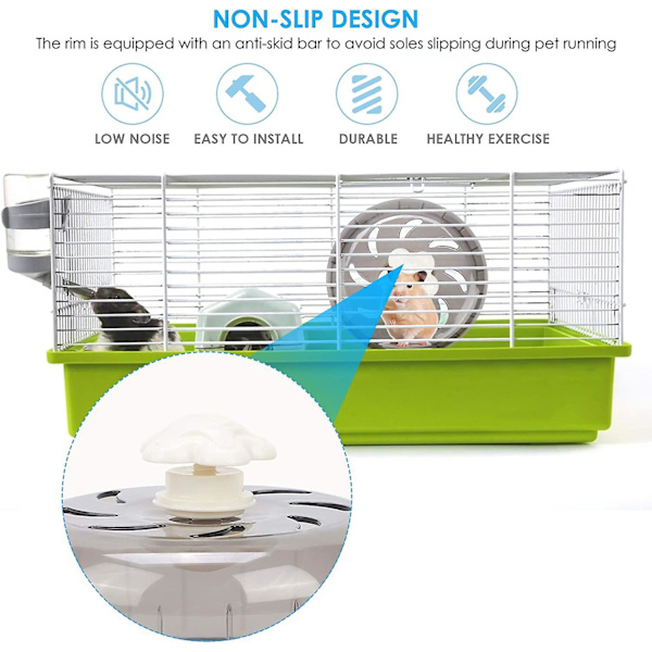 Super tyst hamsterhjul i akryl och plast - 13 cm