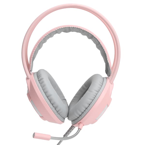 AJAZZ Over-Ear hodetelefoner 7.1 stereolyd støyreduserende kablet hodesett med USB-grensesnitt Rosa
