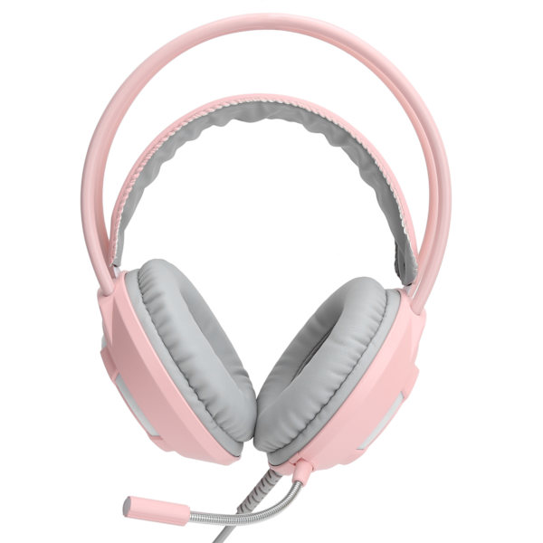 AJAZZ Over-Ear Hovedtelefoner 7.1 Stereo Lyd Støjreducerende Kablet Headset med USB-interface Pink