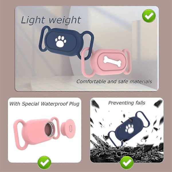 Silikone Cover egnet til Samsung Galaxy SmartTag 2 Bluetooth Tracker Beskyttelsesetui egnet til Hund / Kat - B17 Potemønster Grå