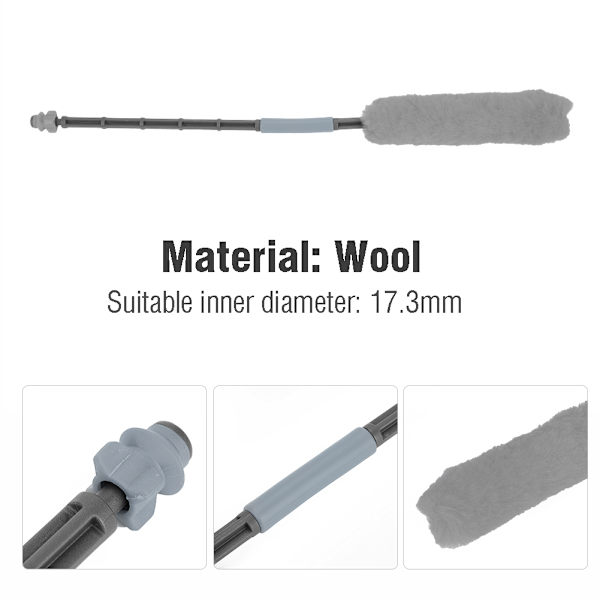 Ull Paintball Barrel Enkel bomullspinne Squeegee Buffer Rengöringstillbehör (grå)