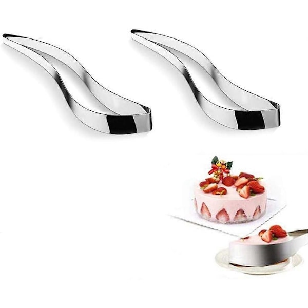 2-delt kakekutter, kakeserver i rustfritt stål, kutter dessert bursdagskake serveringsdelerverktøy