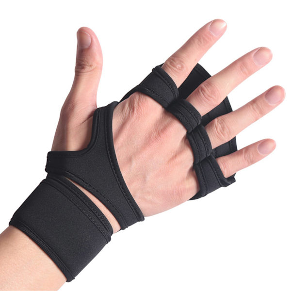 Vikter lyftning handskar polyester fiber kardborreband hög densitet halkfria träningshandskar för träning tyngdlyftning svart M