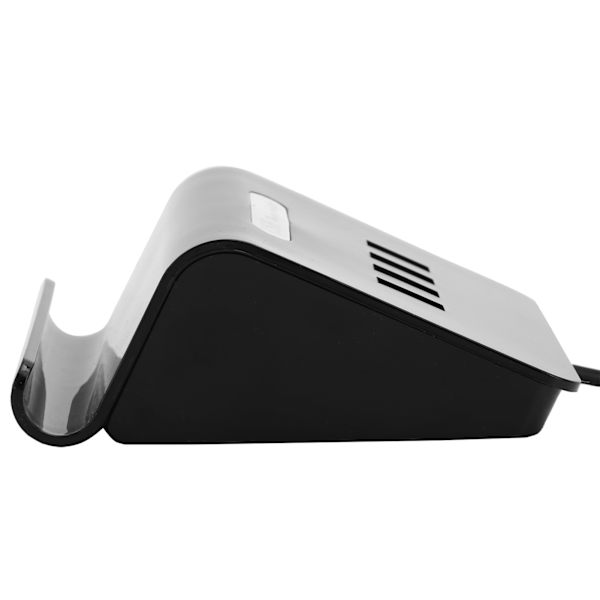 4-portars USB-hubb splitter strömadapter med telefonhållare för Android/IOS mobiltelefon bärbar dator svart