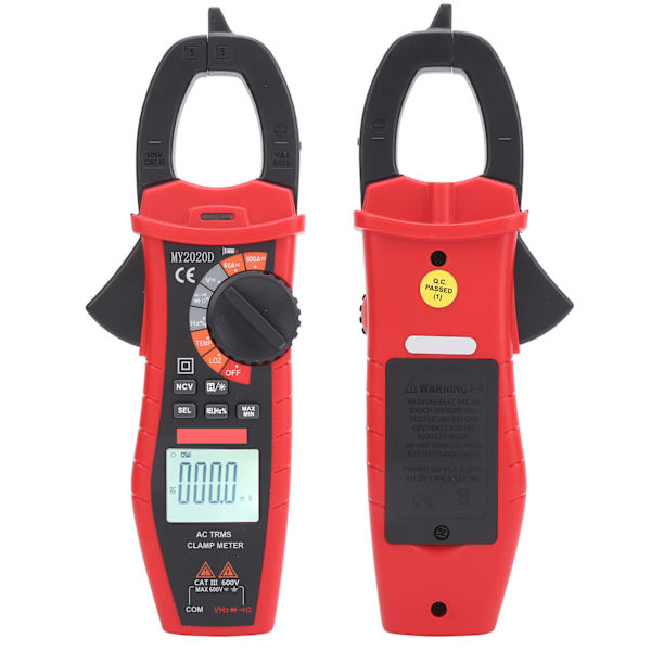 Digital Clamp Multimeter Håndholdt LCD Display DC AC Strøm Tester Meter MY2020D