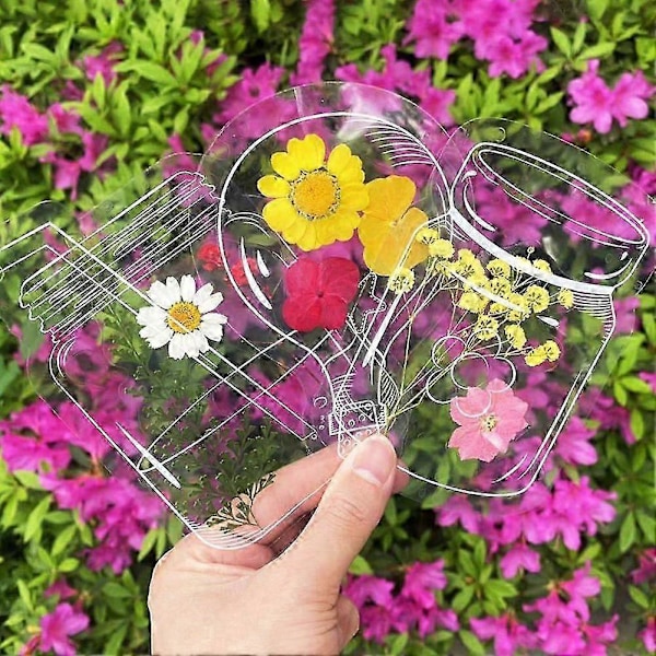 Läpinäkyvä puristettujen kukkien kirjanmerkkisetti - DIY kuivattujen kukkien kirjanmerkit, Herbarium-sivunpidikkeet taideaskartelulahja kirjan ystäville 9,5x12,5cm 100kpl