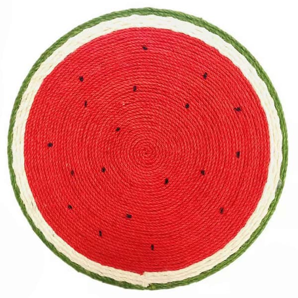 Adorable Cat Scratching Board Durable Interactive Cat Toy for Home Wall Watermelon