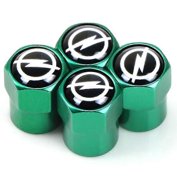 4 st Aluminium Stöldskydds Hexagonala Däckventilkåpor Bil Däck Dammskydd För Opel Astra Insignia Mokka Zafira Corsa Zekai Stil 1 grön
