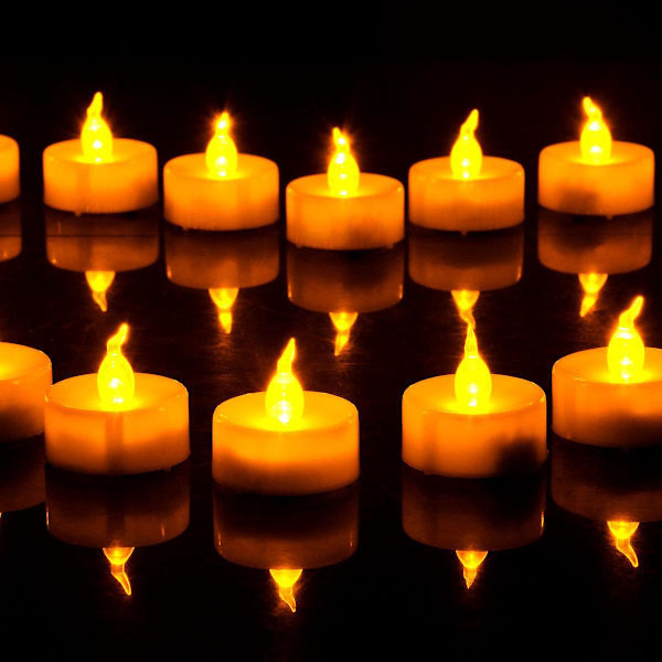 12-pack LED-ljus, doftfria ljus, flamlösa värmeljus för hemmet, batteridrivna dekorationer för jul, julgran, påsk, bröllop, fest