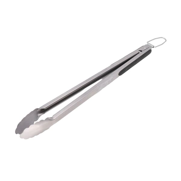 Madtang Lang Anti-stick Ophængsring Rustfrit Stål Silikone til Hjemmekøkken Grill Camping