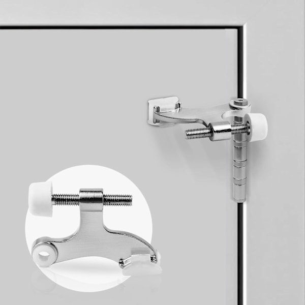 Säädettävä Raskaankaluston Satin Nickel -Ovenpysäyttäjä Valkoisilla Kumipuskuri-kärjillä