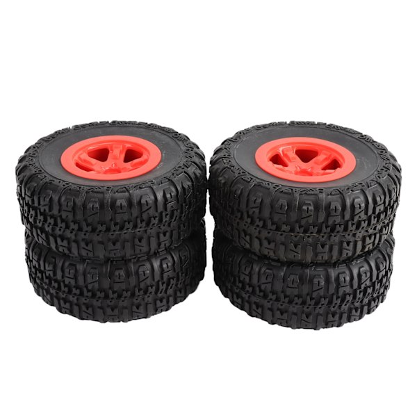 4 stk. RC-hjul og dekk for RC Short Course Truck-dekk for Traxxas SLASH 1/10 RC-bil, rød