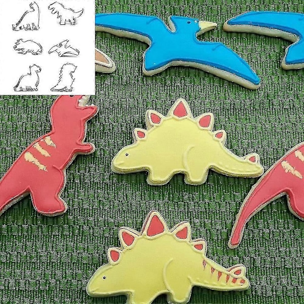 Dinosaurie Kakform, Fondant Kakform Kompatibel Med Barn Bakning Kakor, Rostfritt Stål Kakform Set, Dinosaurie Kakform