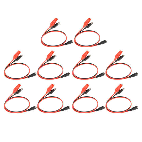 10 stk. Clip-til-DC-adapterkabel Professionelt fuld kobberkerne stabil transmission DC-til-dobbelt-clip-stik 19,7 tommer DC hun til klip
