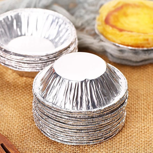 250-delers non-stick mini aluminiumsfolie tertepanner for baking av cupcakes, puddinger og gelékaker