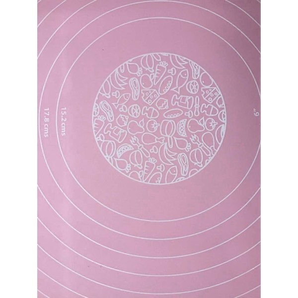 Halkfri bakmatta i silikon med rosa mätguide