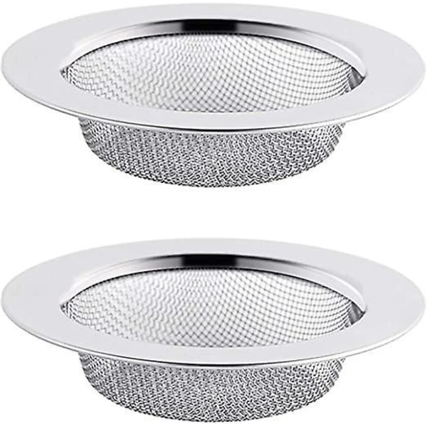 Rustfritt stål vask sil sett, 2 stk, 7,5 cm diameter, kjøkkenavløpsfilter