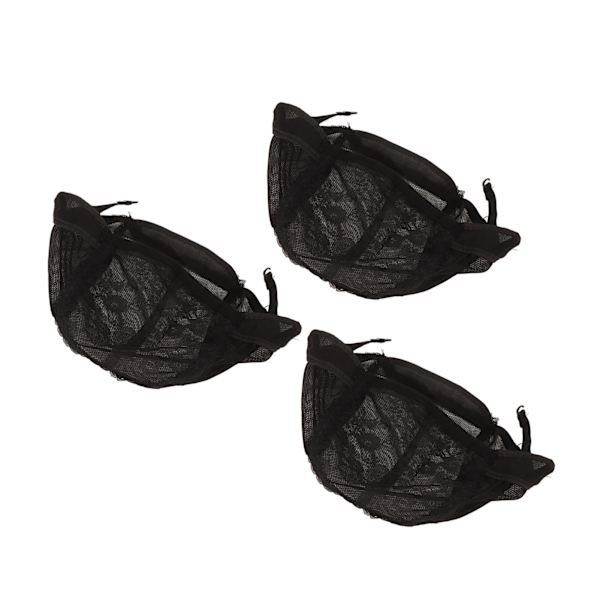 3 stk parykkhetter for å lage parykker med elastisk bånd nylon pustende for kvinner Cosplay