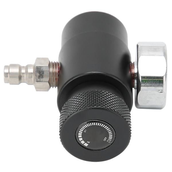Justerbar CO2-påfyldningsadapterventil med 8 mm hanhoved ASA 3000psi trykmåler sort