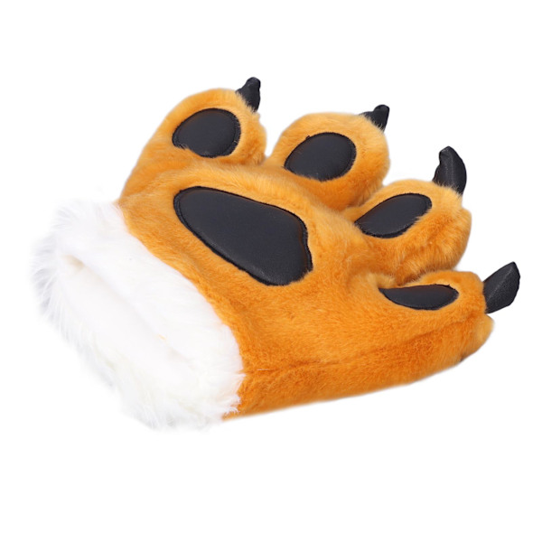 Söta Tiger Claw Plyschhandskar - Simulation Animal Claw Gloves Yellow