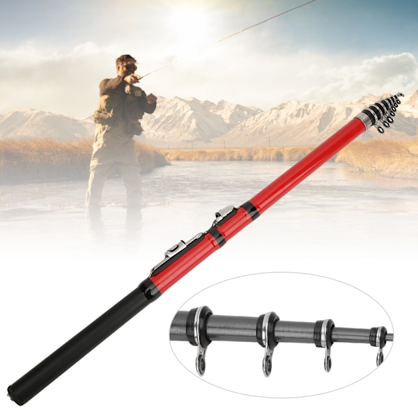 Utendørs karbon mini teleskopisk fiskestangstang med myk hale tackler 2,7 meter