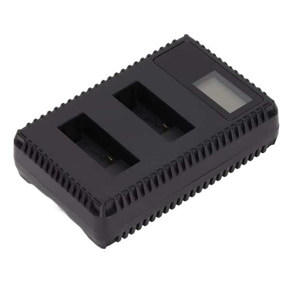 Kamera dobbeltoplader Sikker stabil dobbeltkanals USB-oplader med LCD-display og 2 batterier til AHDBT‑801