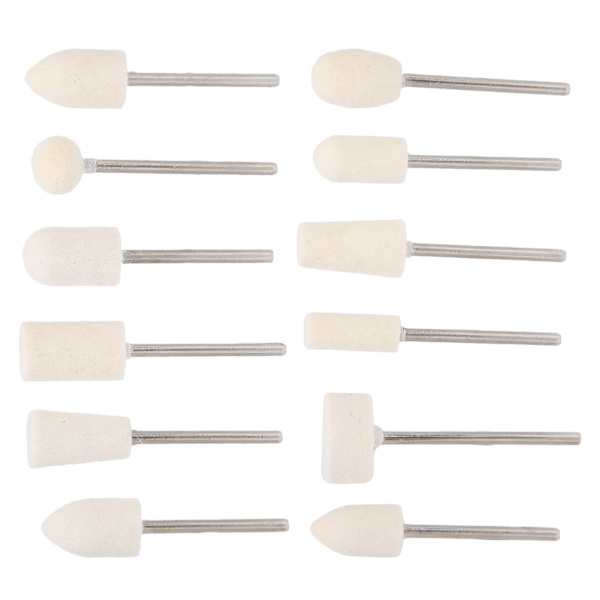 12 st Ullfilt Nagelslipning Polerhuvud Portabelt Nagelborrset Set