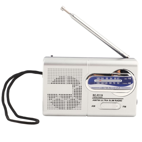 Multifunksjon Mini Pocket Am FM BCR119 Radio Høyttalermottaker Teleskopantenne